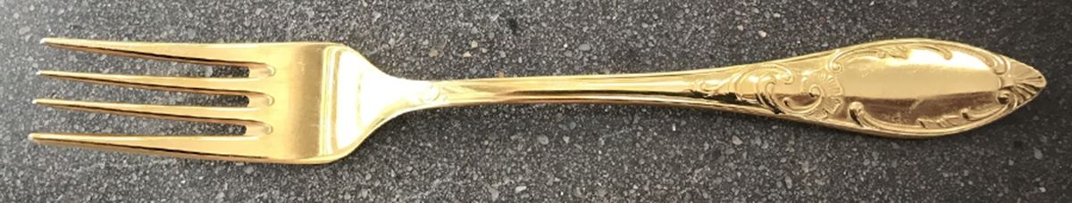 KUE2 (Gold Electroplated) Fork by Kupples Besteck-1