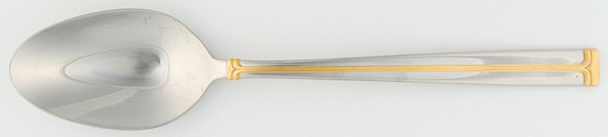 KCA17G (Stainless, Gold Accent) Solid Serving Spoon by Karaca-1