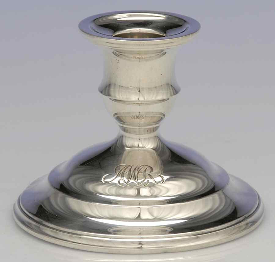 Calvert-Old Maryland Plain (Sterling, Hollowware) 3" Console Candleholder by Kirk Stieff-1