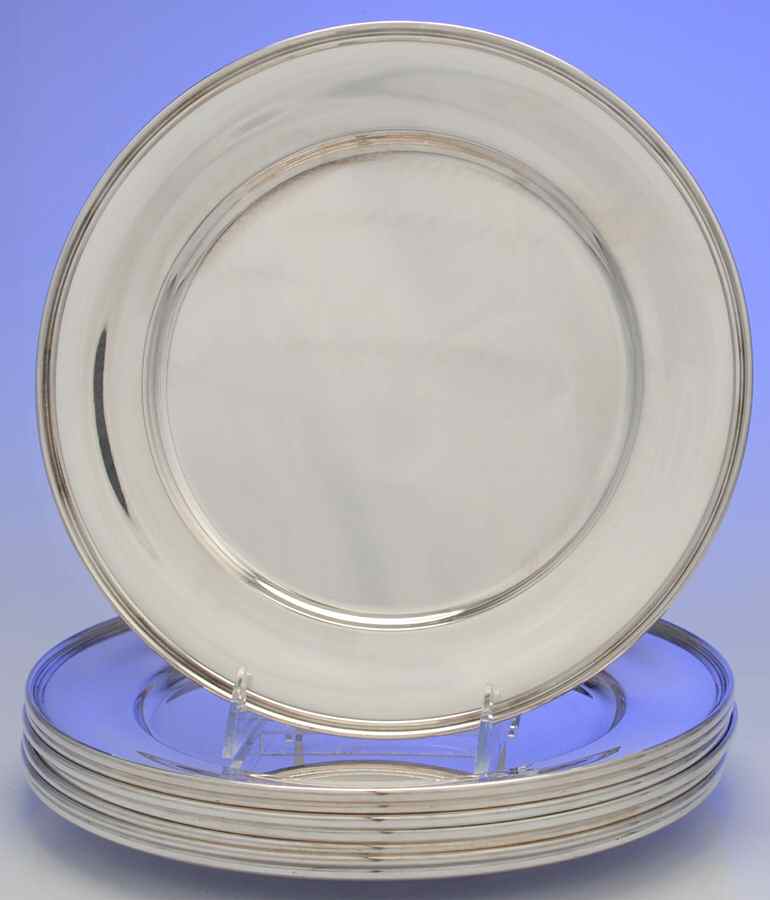 258 (Sterling, Hollowware) Service/Dinner Plate - Set of 8 by Kirk Stieff-1