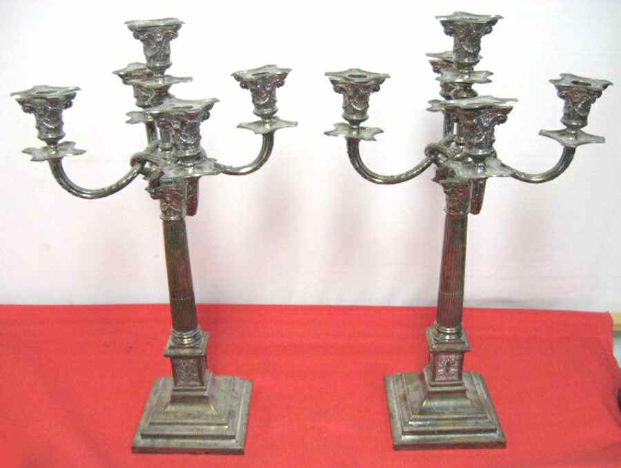 27947 (Sterling, Hollowware) Pair of Large 5 Light Candelabras by Koch & Bergfeld-1