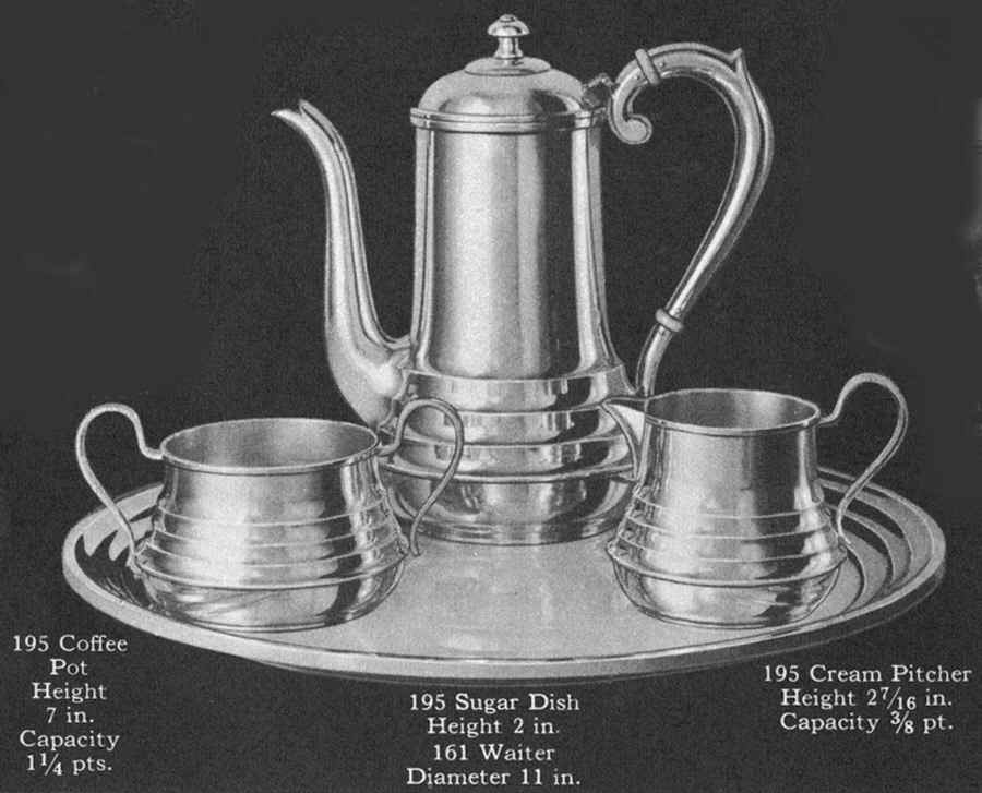 195 (Sterling, Hollowware) 4 Piece Demi Set (SEP,SSUD,SCRD,TRDE11) by Kirk Stieff-1
