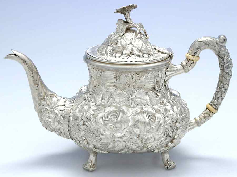 Stieff Rose (Sterling, Hollowware, 700 Series) Teapot by Kirk Stieff-1