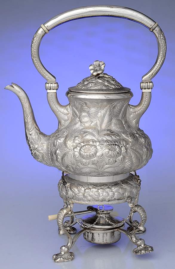 Stieff Rose (Sterling, Hollowware, 700 Series) Kettle, Stand & Burner by Kirk Stieff-1