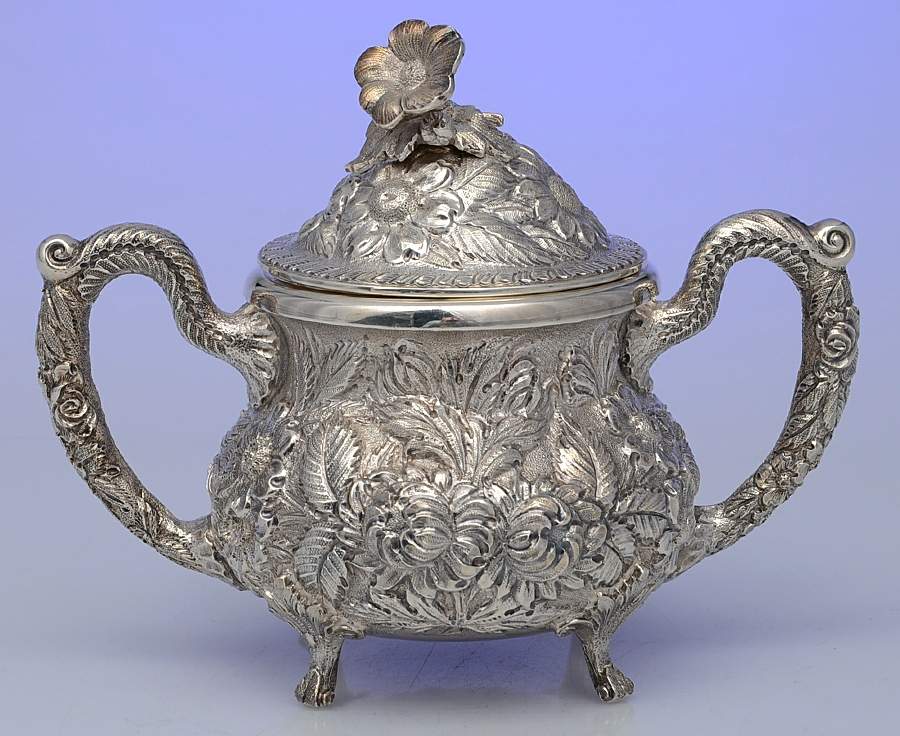 Stieff Rose (Sterling, Hollowware, 700 Series) Sugar Bowl & Lid by Kirk Stieff-1