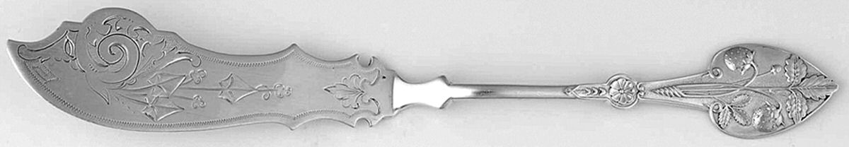 Strawberry (Coin) Flat Handle Bright Cut Master Butter by Knowles & Ladd-1