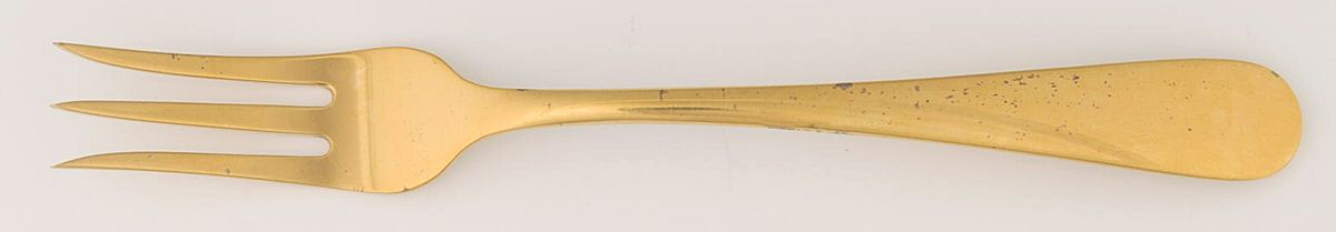 Old Maryland-Plain (Gold Vermeil) Short Handle Pickle/Olive Fork by Kirk Stieff-1