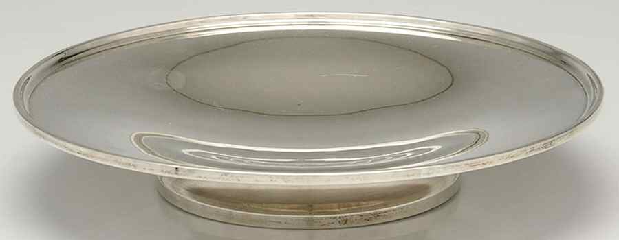 021 (Sterling, Hollowware) Footed Sterling Sandwich Plate by Kirk Stieff-1