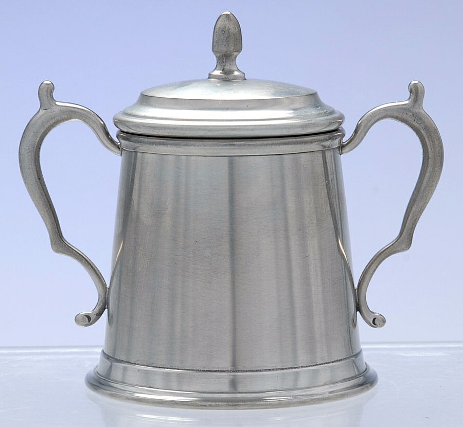 KEV4 (Pewter, Hollowware) Sugar Bowl with Lid by Kent Silversmiths-1