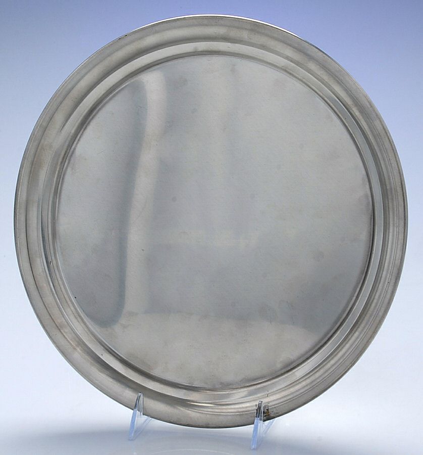 KEV4 (Pewter, Hollowware) 12" Round Tray by Kent Silversmiths-1