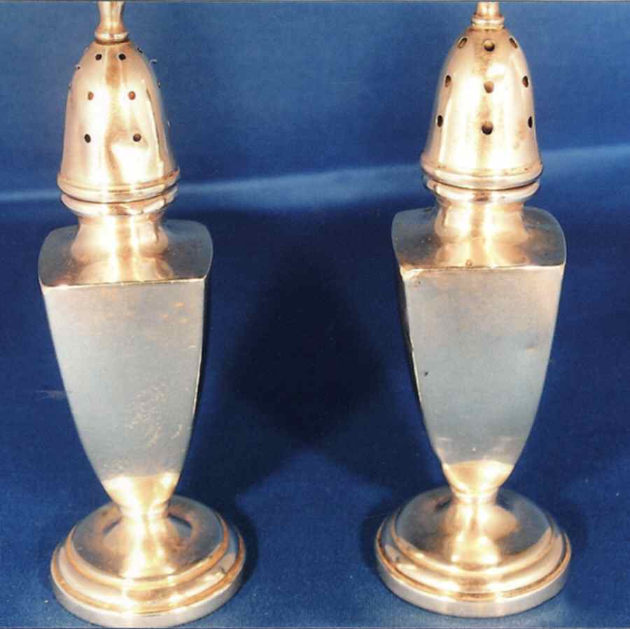 162 (Sterling, Hollowware) Weighted Salt and Pepper Set by Kirk Stieff-1