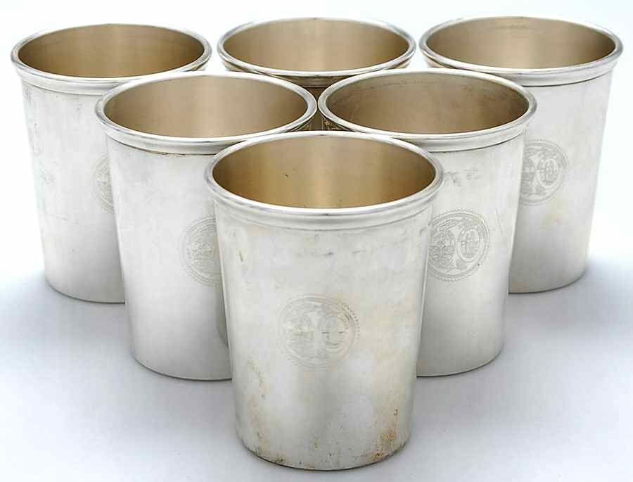 0702-15 (Sterling, Hollowware) Mint Julep - Set of 6 by Kirk Stieff-1
