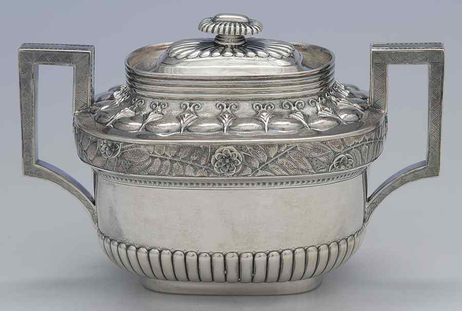 445 (Sterling, Hollowware) Sugar Bowl & Lid by Kennard & Jenks-1