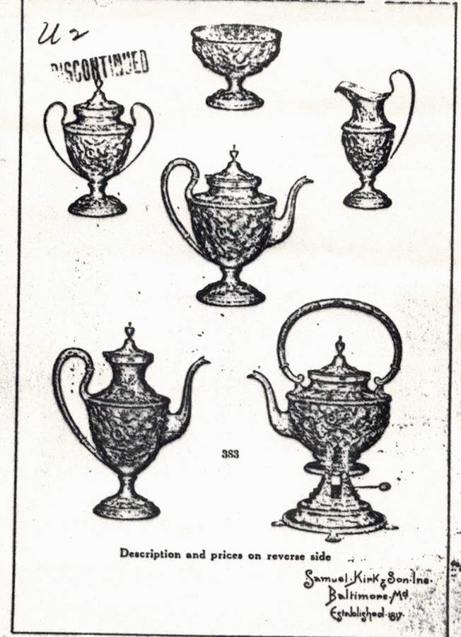 Repousse (Sterling, Hollowware) 6 Piece Tea Set (SCP, STP, SCR, SSU, SWB, SKES) by Kirk Stieff-1