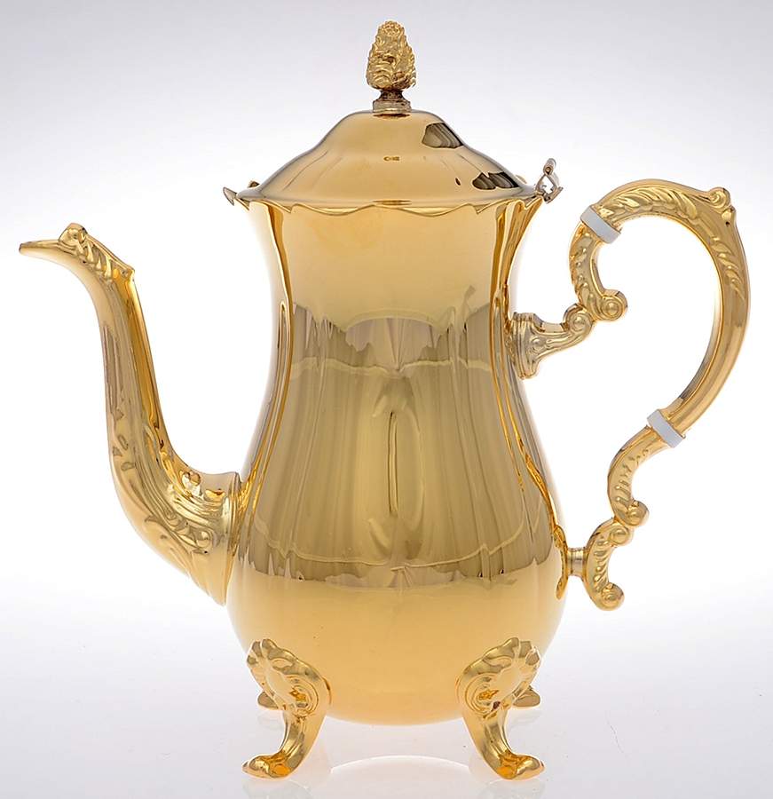 9578 (Gold Electroplate, Hollowware) Coffee Pot by Kent Silversmiths-1