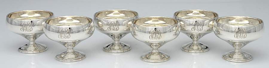 240 (Sterling, Hollowware) Champagne/Sherbet - Set of 6 by Kirk Stieff-1