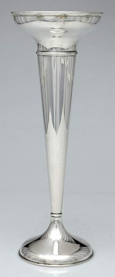 010 (Sterling, Hollowware) 14" Weighted Trumpet Vase by Kirk Stieff-1