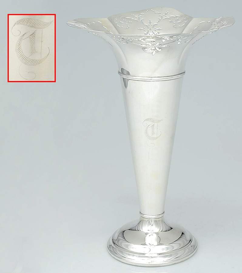 C728 (Silverplate, Hollowware) 13" Vase by Knickerbocker Silver-1