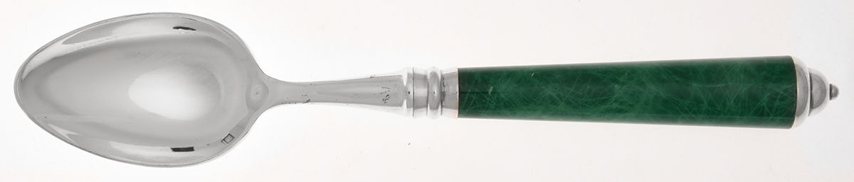 Monaco-Green (Silverplate) Place/Oval Soup Spoon by Laure Japy-1