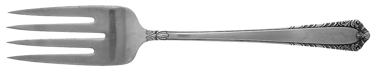 Flair (Silverplate) Small Solid Cold Meat Serving Fork by L & CM Co-1