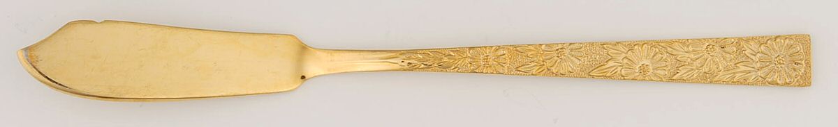 Carlotta (Gold Electroplate) Flat Handle Master Butter Knife by Lifetime-1