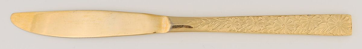 Carlotta (Gold Electroplate) Modern Solid Knife by Lifetime-1