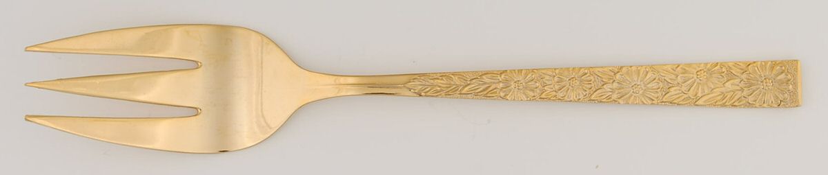 Carlotta (Gold Electroplate) Medium Solid Cold Meat Serving Fork by Lifetime-1