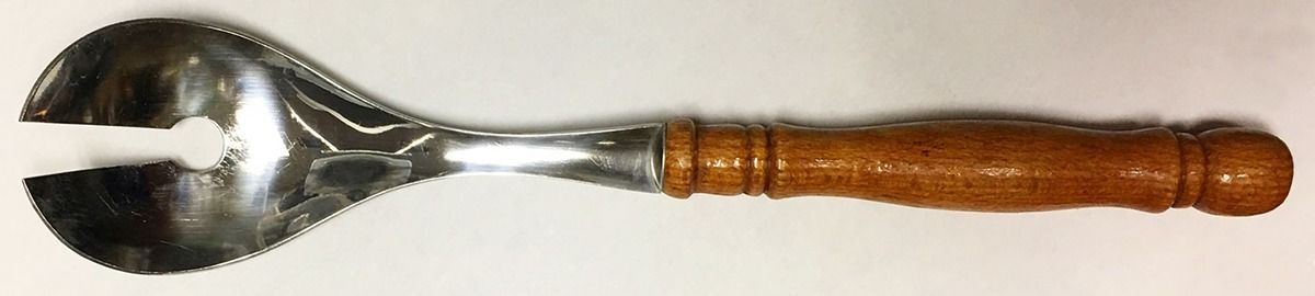 Old Homestead (Stainless) Salad serving Fork, Wood Handle, Stainless Prong by Lifetime-1