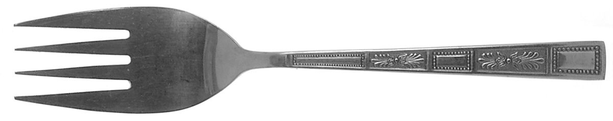 Silver Leaves (Stainless Small Solid Cold Meat Serving Fork by Lifetime-1