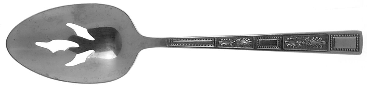 Silver Leaves (Stainless Pierced Tablespoon (Serving Spoon) by Lifetime-1