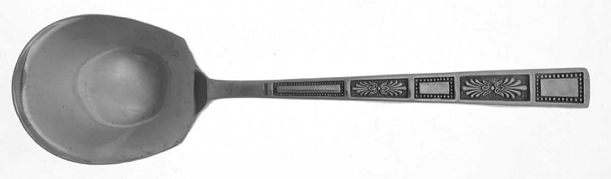 Silver Leaves (Stainless Solid Smooth Casserole Spoon by Lifetime-1