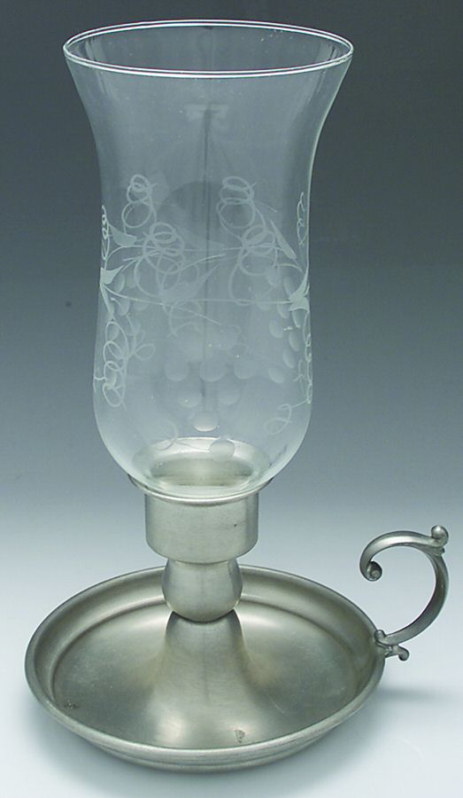 Pewter Hollowware Chamberstick with Globe by Leonard Silver Mfg Co-1