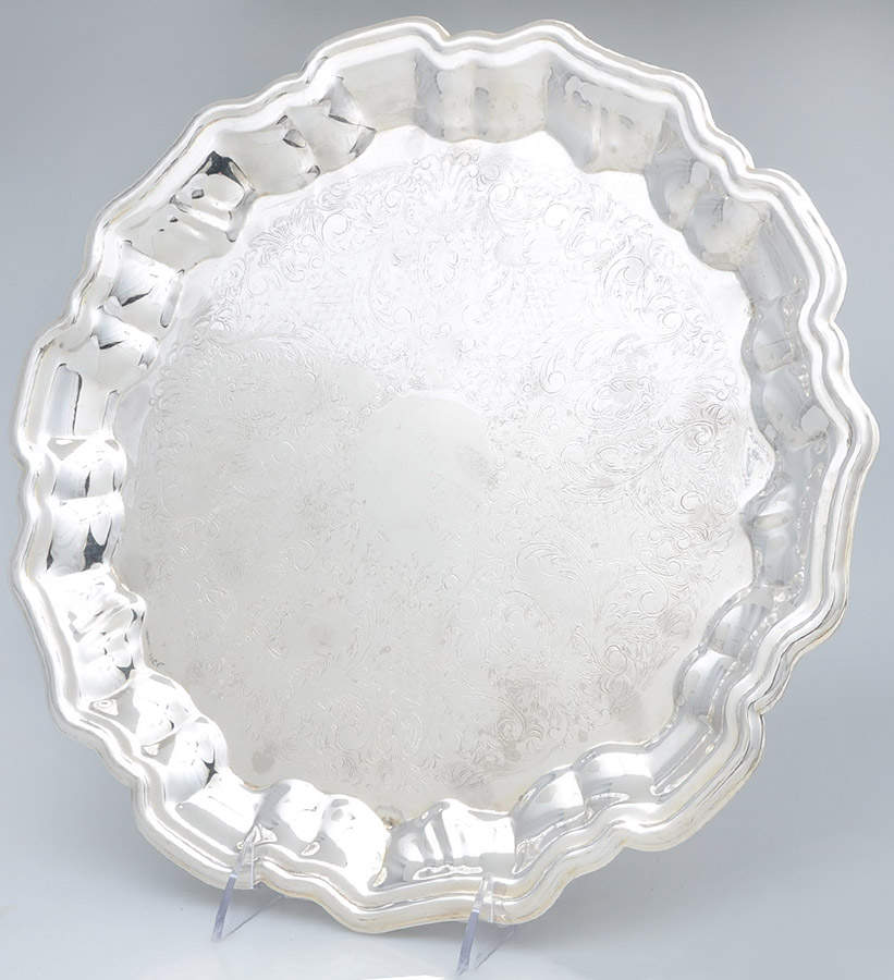 Silverplate Hollowware 13" Round Tray by Leonard Silver Mfg Co-1