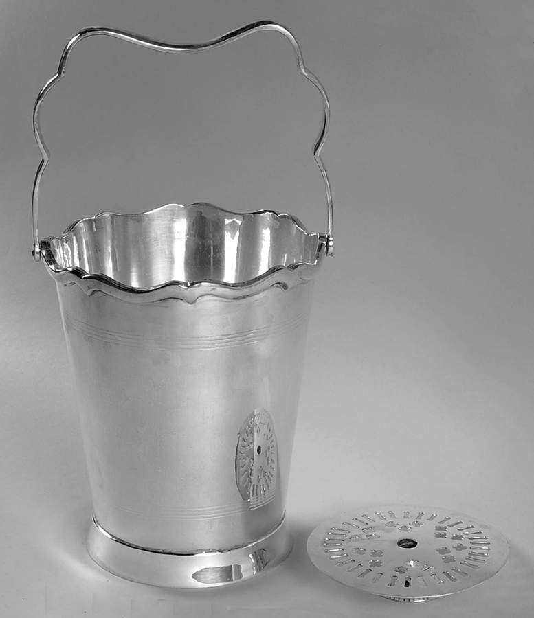 Silverplate Hollowware Ice Bucket & Strainer by Leonard Silver Mfg Co-1