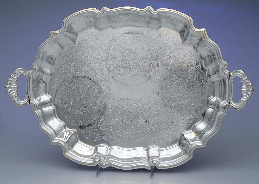 Silverplate Hollowware 14" Oval Serving Platter by Leonard Silver Mfg Co-1