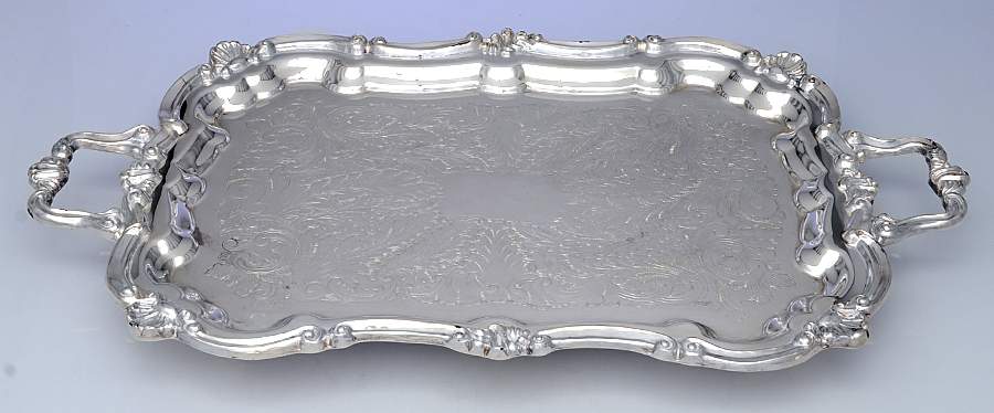 Silverplate Hollowware Large Silverplate Waiter Tray by Leonard Silver Mfg Co-1