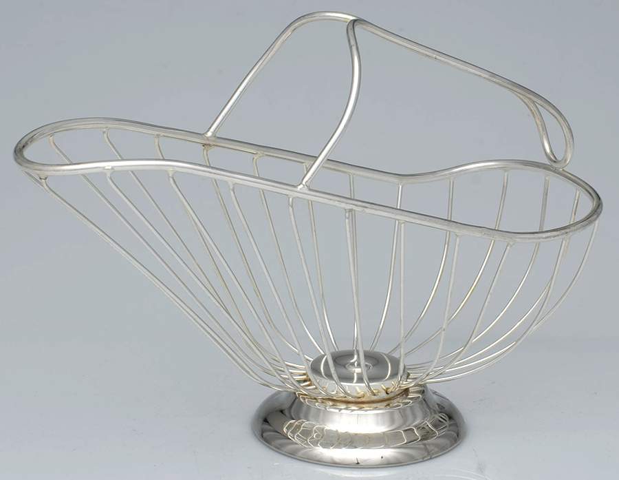 Silverplate Hollowware Wine Bottle Basket by Leonard Silver Mfg Co-1