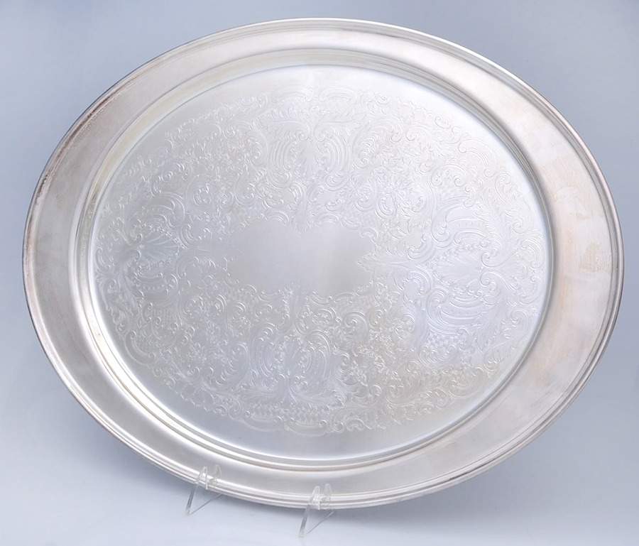 Silverplate Hollowware 19" Waiter Tray by Leonard Silver Mfg Co-1