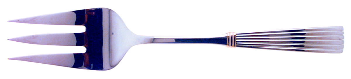 Citation Gold (Stainless, Gold Accent) Medium Solid Cold Meat Serving Fork by Lenox-1