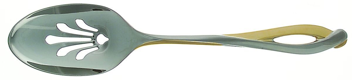 Debut Gold (Stainless, Gold Accent) Pierced Tablespoon (Serving Spoon) by Lenox-1