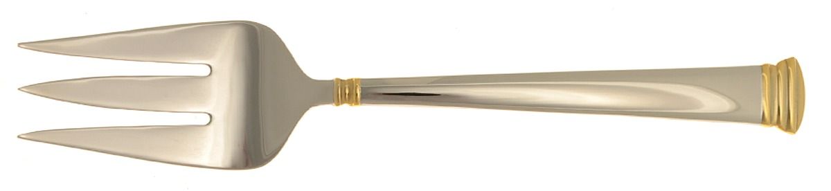 Eternal Gold (Stainless) Medium Solid Cold Meat Serving Fork by Lenox-1