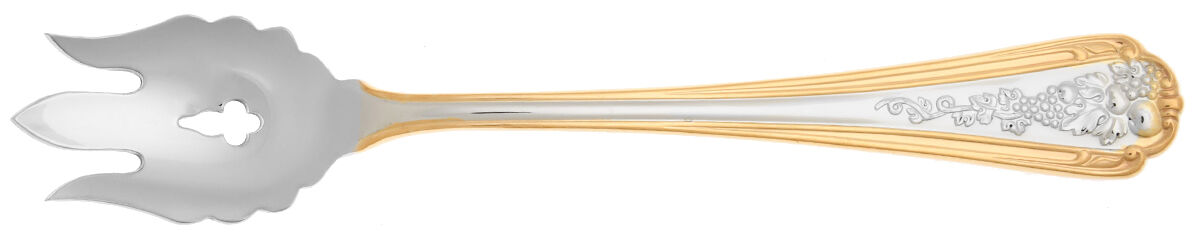 Fruits of Life Gold (Stainless, Gold Accent) Vegetable Serving Fork Solid  HC by Lenox-1