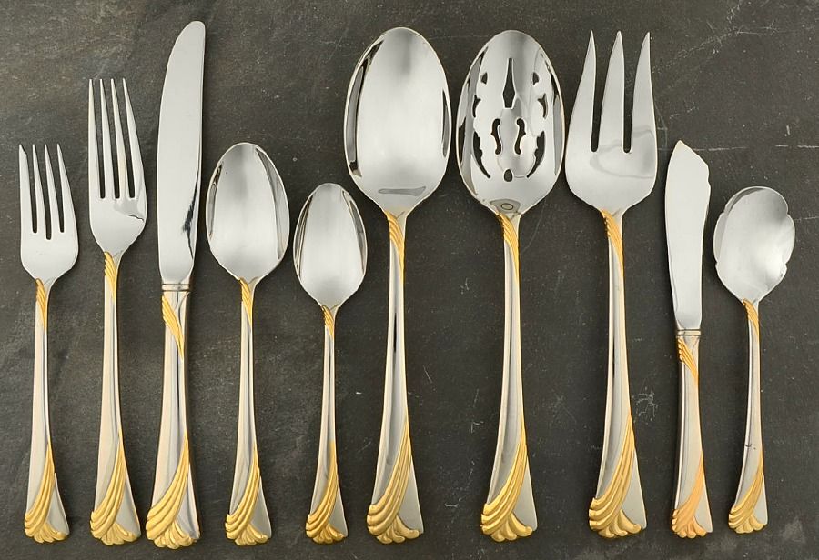 Kelly Gold (Stainless, Gold Accent) 45 Piece Starter Set by Lenox-1