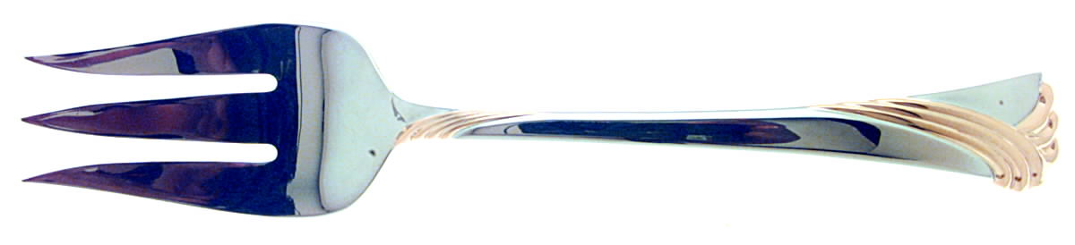 Kelly Gold (Stainless, Gold Accent) Medium Solid Cold Meat Serving Fork by Lenox-1