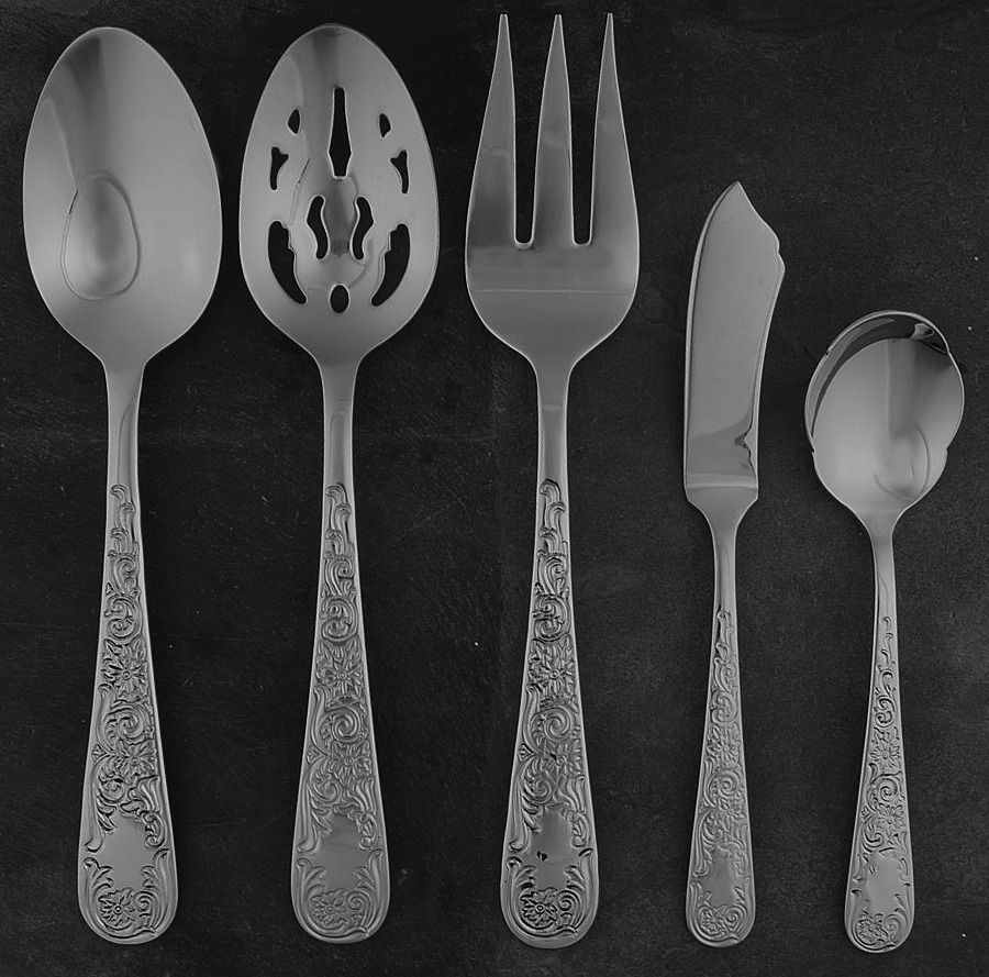 Maryland Engraved (Stainless) 5 Piece Hostess Set by Lenox-1