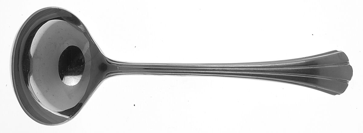 Satin Flutes (Stainless) Solid Gravy Ladle by Kirk Stieff-1
