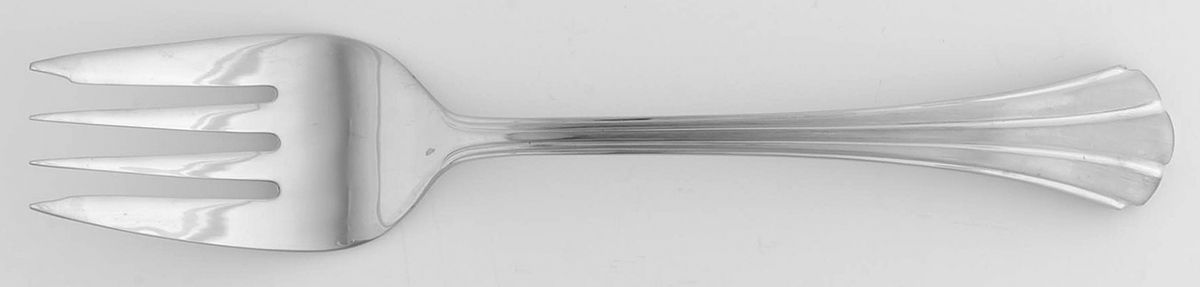 Satin Flutes (Stainless) Medium Solid Cold Meat Serving Fork by Kirk Stieff-1