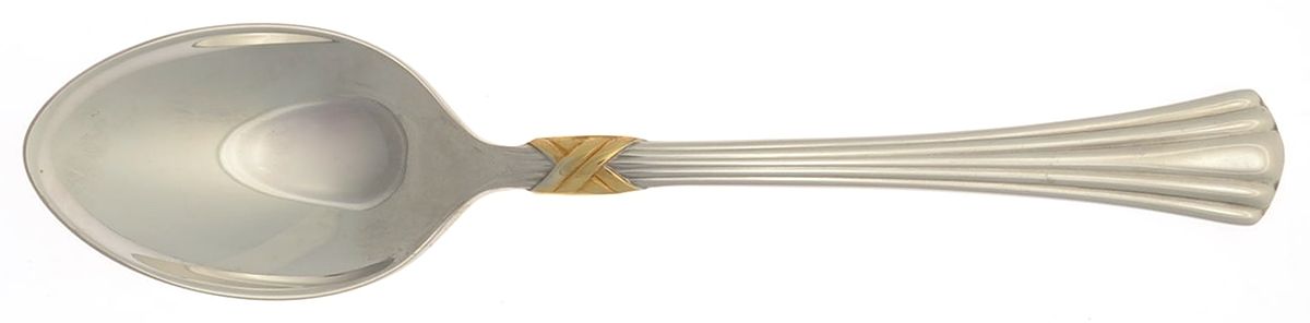 Mountain View Gold (Stainless, Gold Accent) Tablespoon (Serving Spoon) by Lenox-1