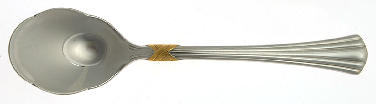 Mountain View Gold (Stainless, Gold Accent) Sugar Shell Spoon by Lenox-1