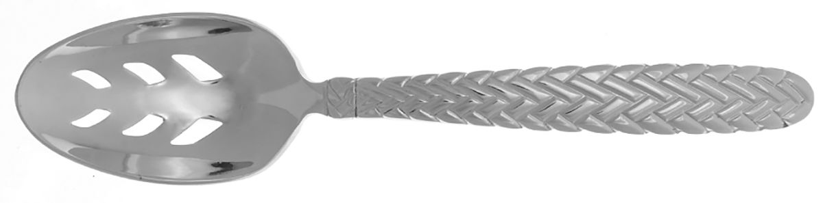 Equestrian Braid (Stainless) Pierced Tablespoon (Serving Spoon) by Ralph Lauren Flatware-1